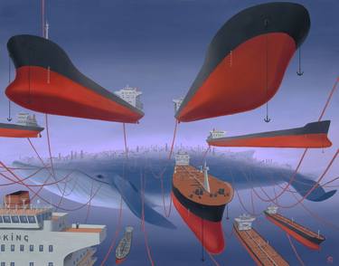 Original Conceptual Ship Paintings by Sergey Tonkanov
