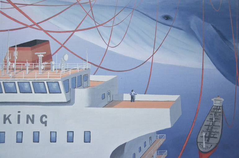 Original Conceptual Ship Painting by Sergey Tonkanov