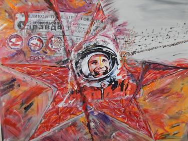Gagarin. Dangling flight thumb