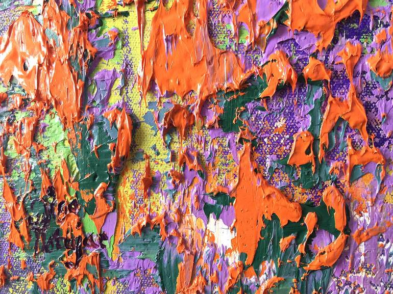 Original Abstract Floral Painting by Olga Hotujac