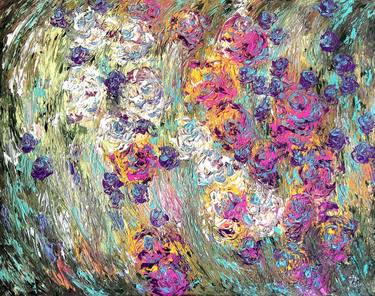 Print of Expressionism Floral Paintings by Olga Hotujac