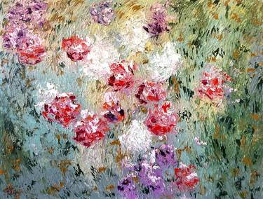 Original Abstract Floral Paintings by Olga Hotujac