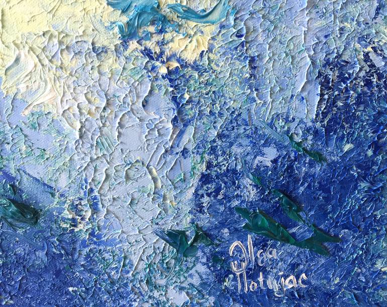 Original Abstract Seascape Painting by Olga Hotujac