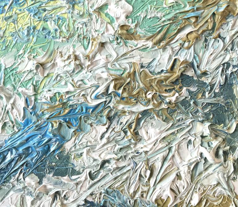 Original Abstract Seascape Painting by Olga Hotujac