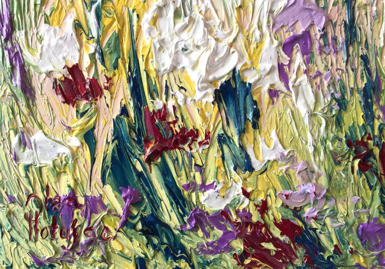 Original Abstract Floral Painting by Olga Hotujac