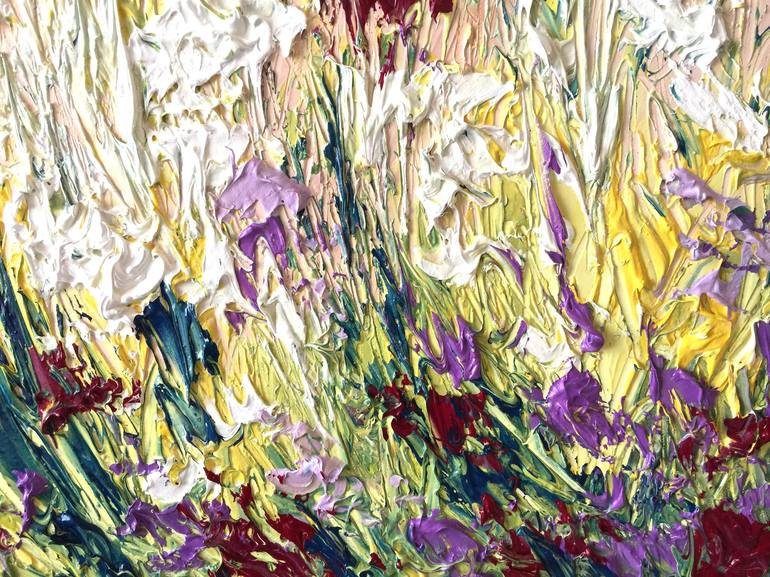 Original Abstract Floral Painting by Olga Hotujac