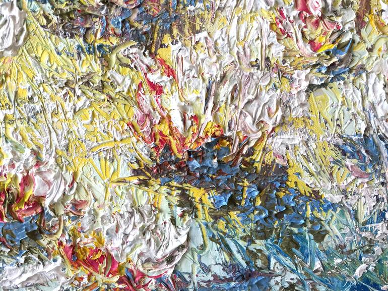 Original Impressionism Floral Painting by Olga Hotujac