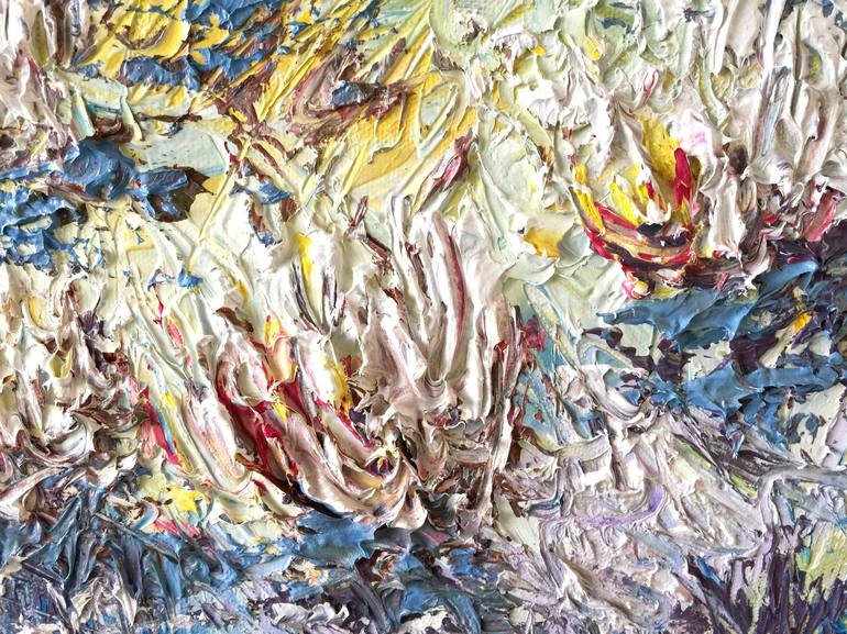 Original Impressionism Floral Painting by Olga Hotujac