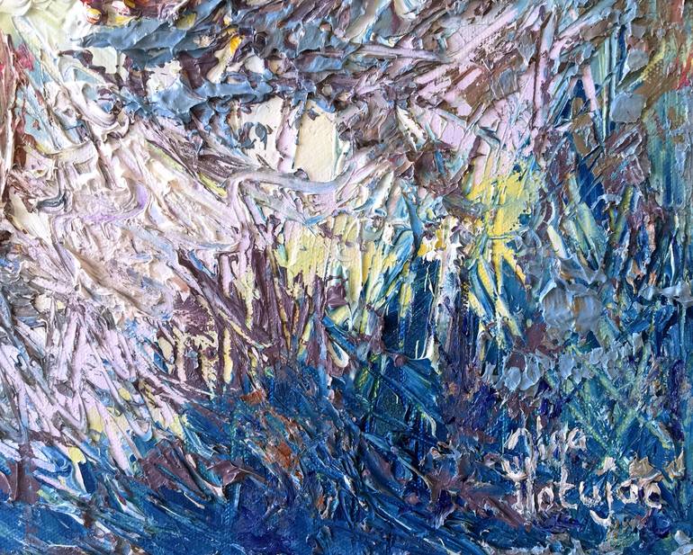 Original Impressionism Floral Painting by Olga Hotujac