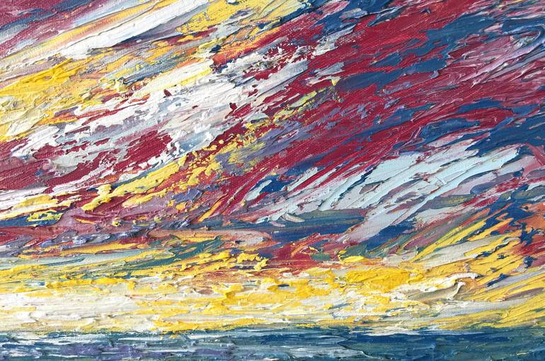 Original Impressionism Seascape Painting by Olga Hotujac