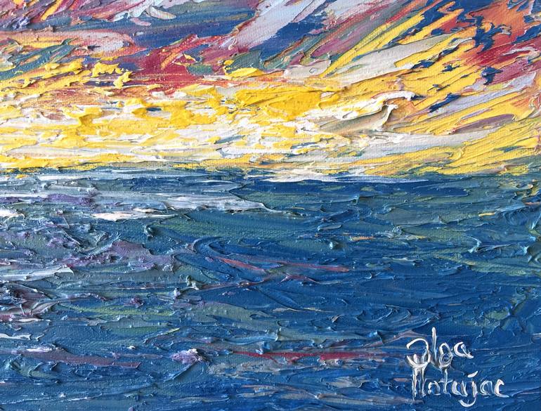Original Impressionism Seascape Painting by Olga Hotujac