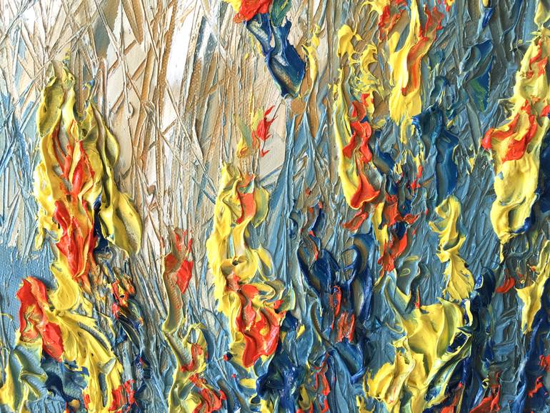 Original Abstract Floral Painting by Olga Hotujac