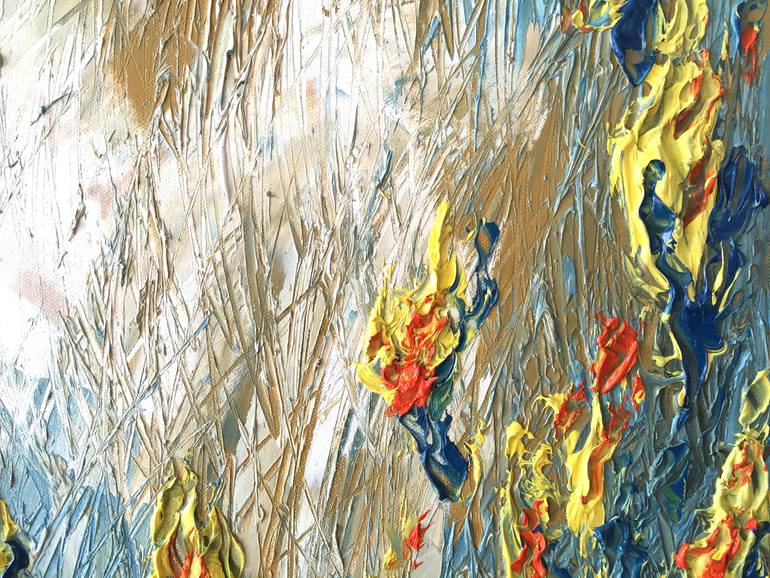 Original Abstract Floral Painting by Olga Hotujac