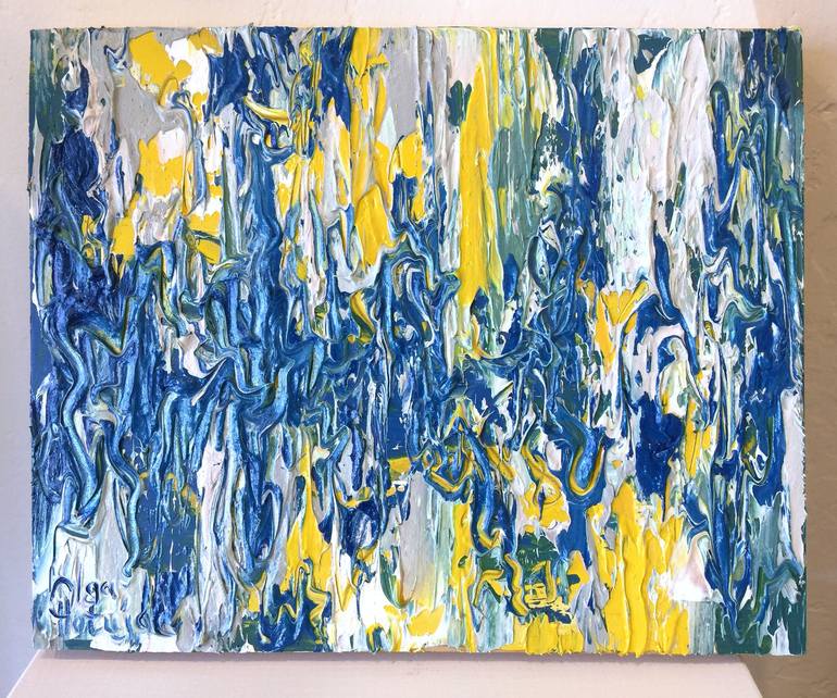 Original Abstract Expressionism Abstract Painting by Olga Hotujac