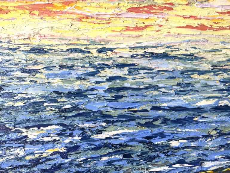 Original Expressionism Seascape Painting by Olga Hotujac