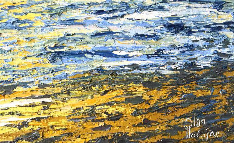 Original Expressionism Seascape Painting by Olga Hotujac