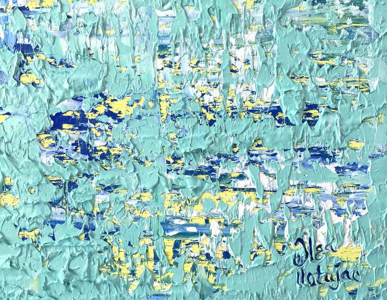 Original Abstract Seascape Painting by Olga Hotujac