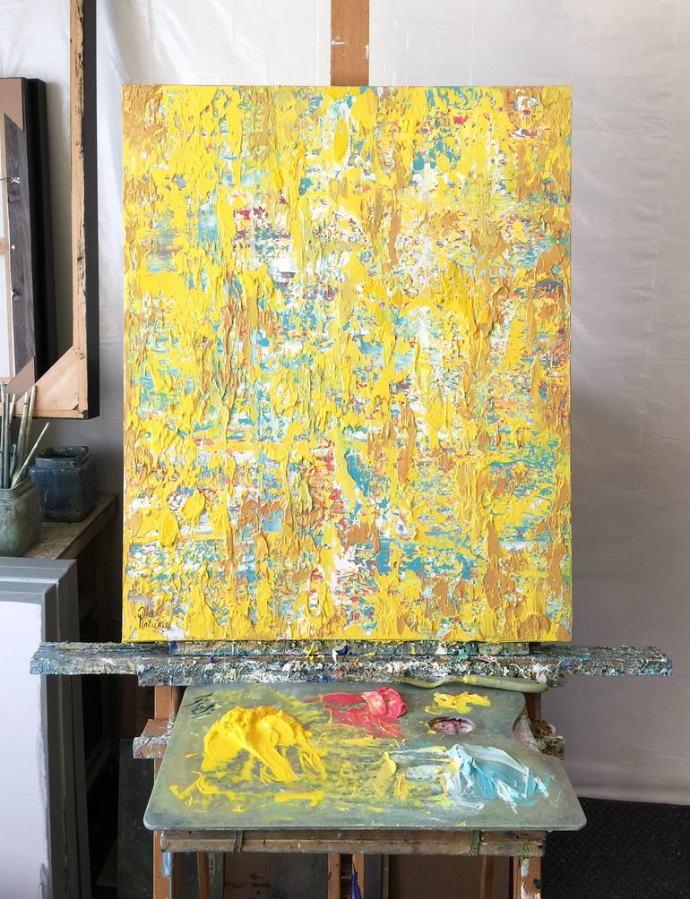 Original Abstract Expressionism Abstract Painting by Olga Hotujac