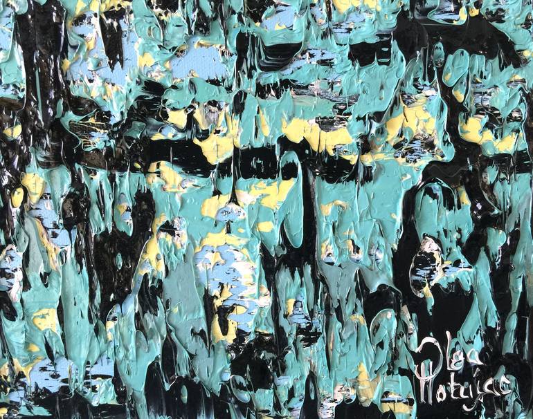 Original Abstract Expressionism Abstract Painting by Olga Hotujac