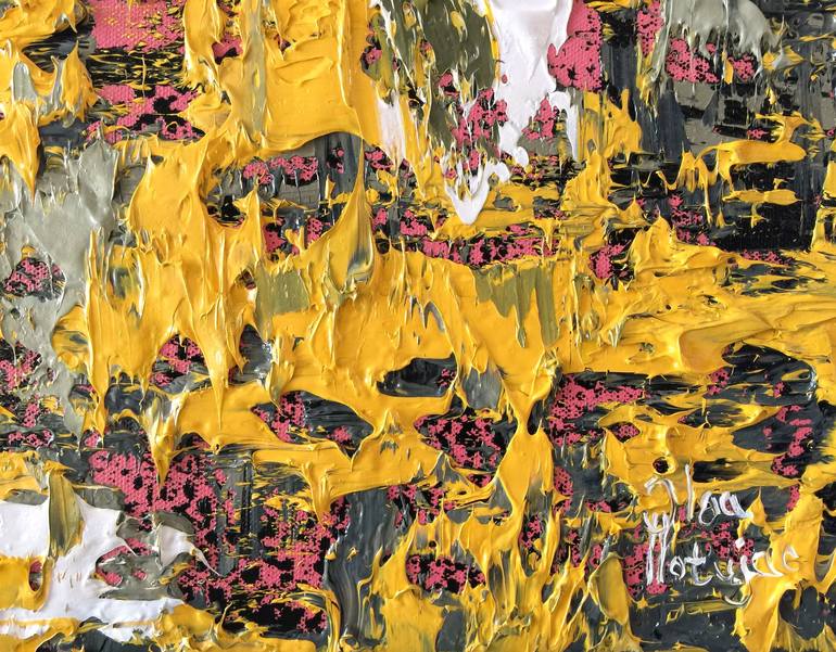 Original Abstract Expressionism Abstract Painting by Olga Hotujac