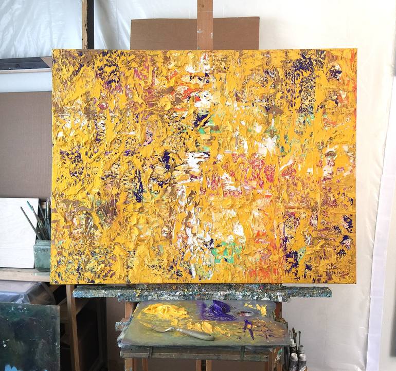 Original Abstract Expressionism Abstract Painting by Olga Hotujac