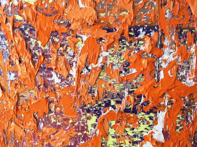 Original Abstract Expressionism Abstract Painting by Olga Hotujac
