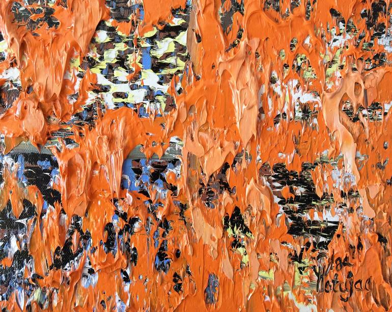 Original Abstract Expressionism Abstract Painting by Olga Hotujac