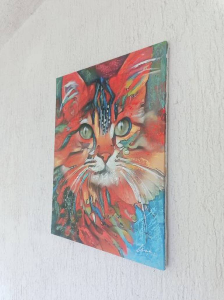 Original Abstract Cats Painting by Filip Petrovic