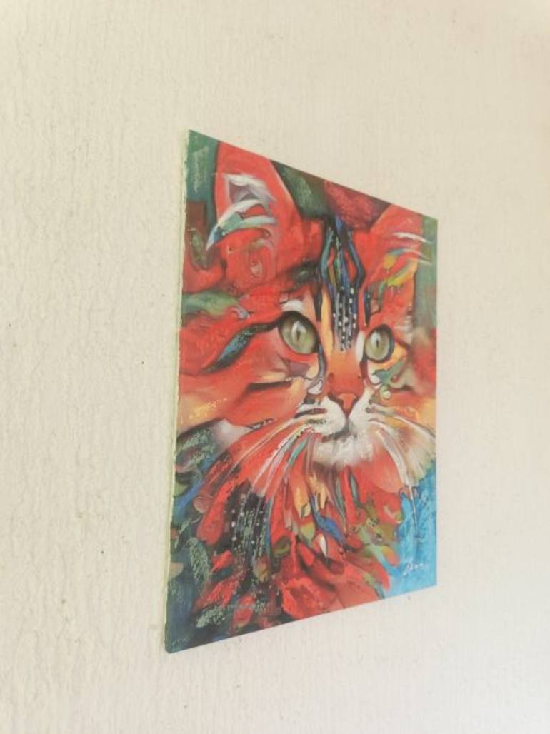 Original Abstract Cats Painting by Filip Petrovic