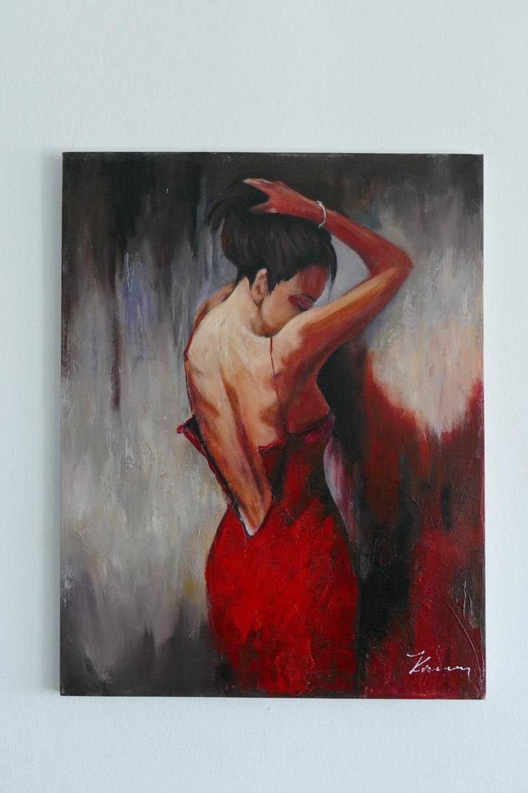 Woman in a red dress oil painting on canvas Painting by Filip Petrovic | Saatchi Art Canada Woman in a red dress oil painting on canvas Painting by Filip Petrovic | Saatchi Art Canada