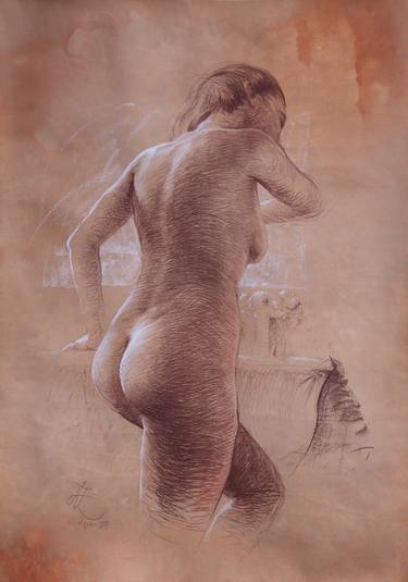 Original Realism Erotic Drawings by Aleksander Łęski