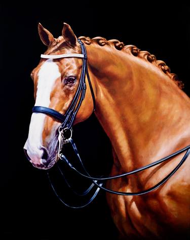 Original Photorealism Horse Paintings by Edel Alonso