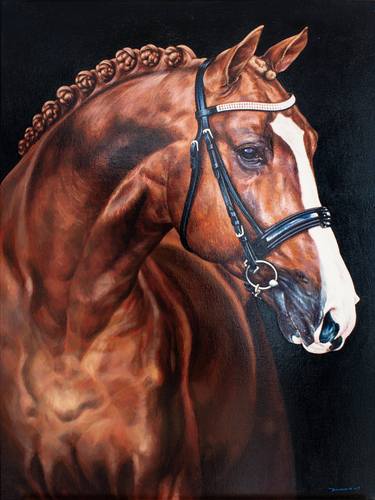 Original Figurative Horse Paintings by Edel Alonso