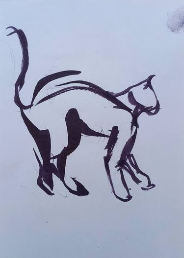 Original Abstract Expressionism Animal Drawings by Ca Lister