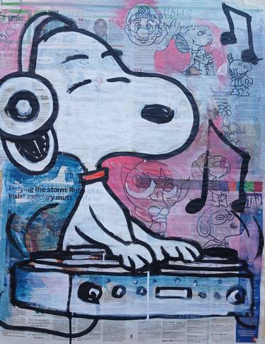 Original Abstract Expressionism Dogs Drawings by Ca Lister