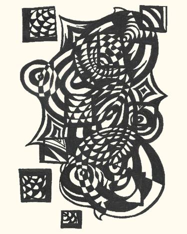 Print of Abstract Geometric Drawings by Arantxa Rodriguez