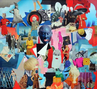 Original Abstract Popular culture Collage by Manfred Kirschner
