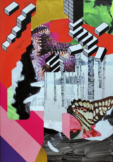 Original Abstract Collage by Manfred Kirschner