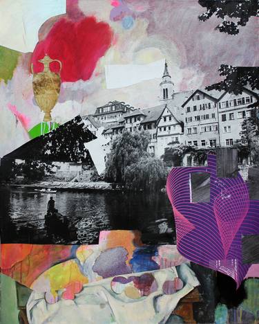 Original Landscape Collage by Manfred Kirschner