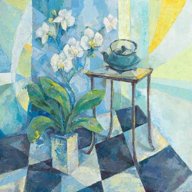 Still Life with Orchids and a Teapot thumb