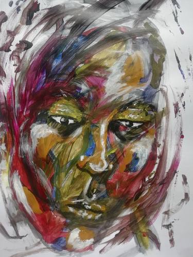 Original Abstract Expressionism Portrait Painting by David Morgan