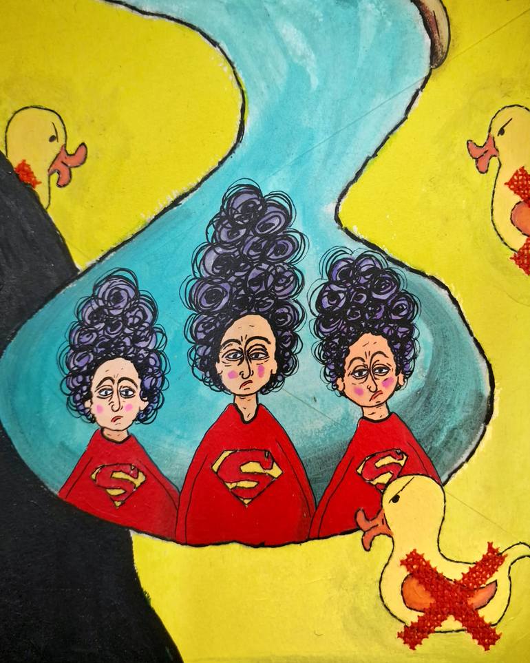 Original Pop Art Comics Painting by Karin O