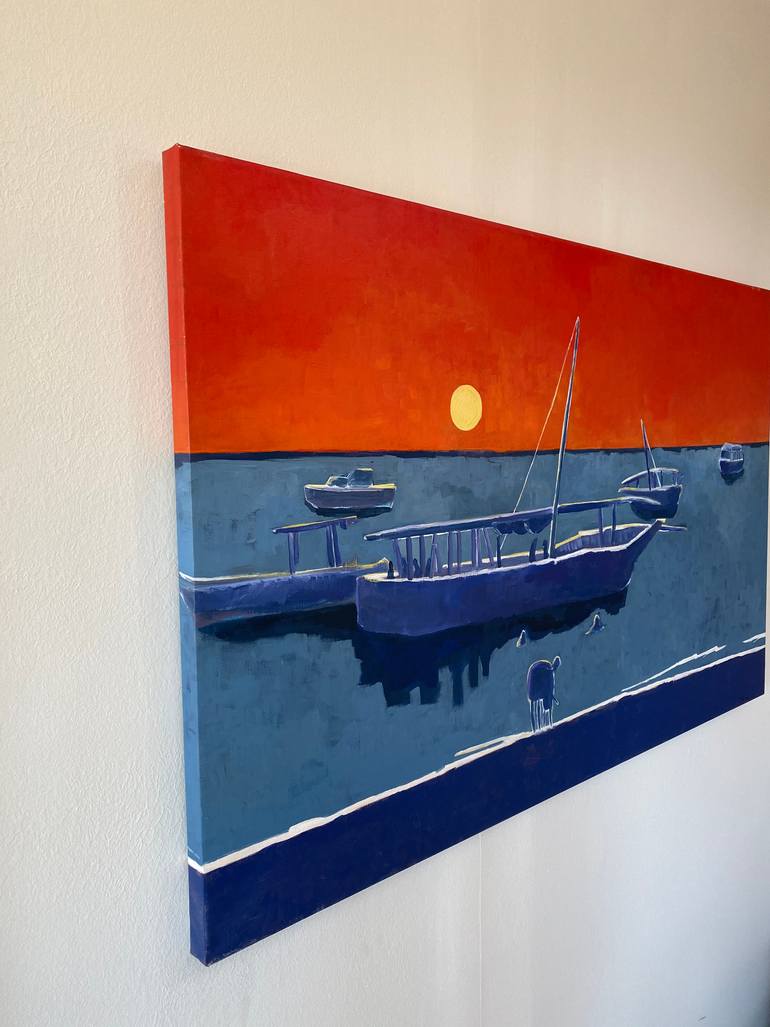 Original Abstract Travel Painting by Isaure De La Presle