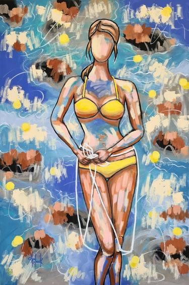 Sun Catcher 2 - Girl In Yellow Bikini - People - Figurative thumb