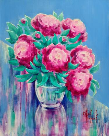 Original Fine Art Floral Paintings by Olga Kolesnik