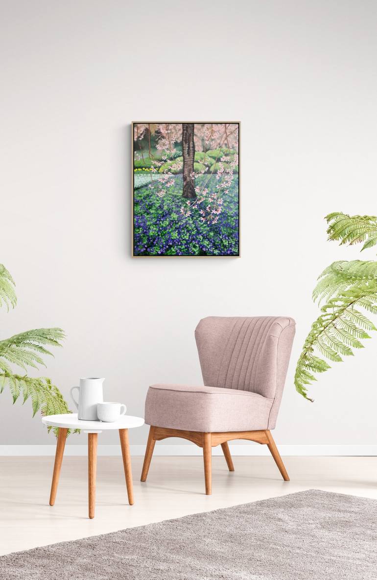 Original Impressionism Garden Painting by Olga Kolesnik