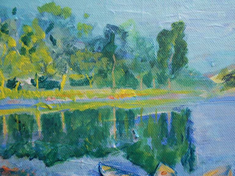 Original Abstract Expressionism Landscape Painting by Pankaj Barman