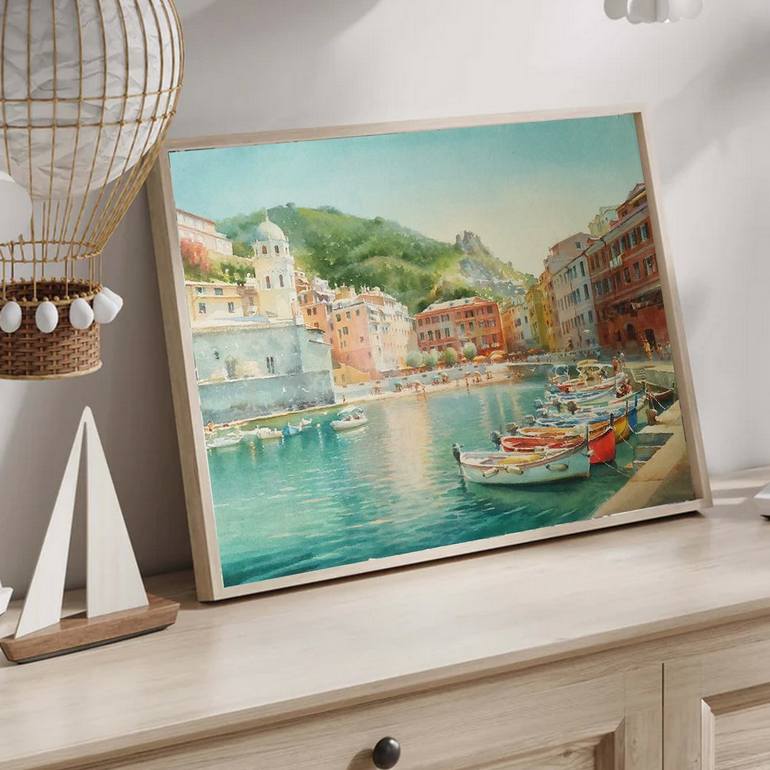 Original Contemporary Boat Painting by Valentyn Orikhovskyi