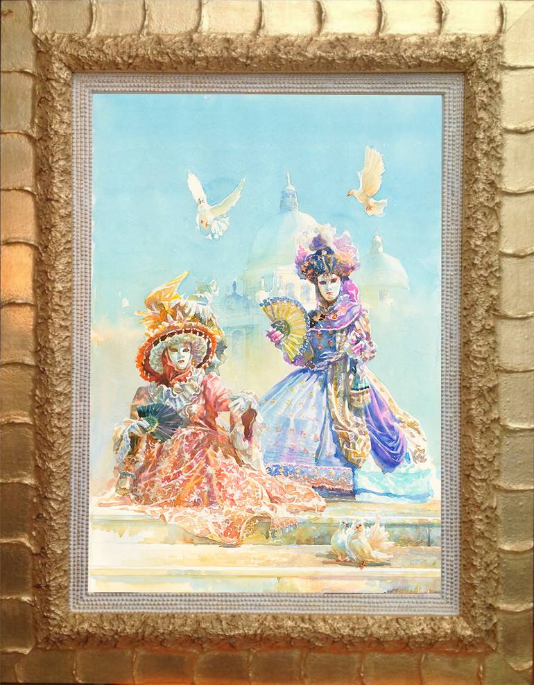 Original Baroque Fashion Painting by Valentyn Orikhovskyi