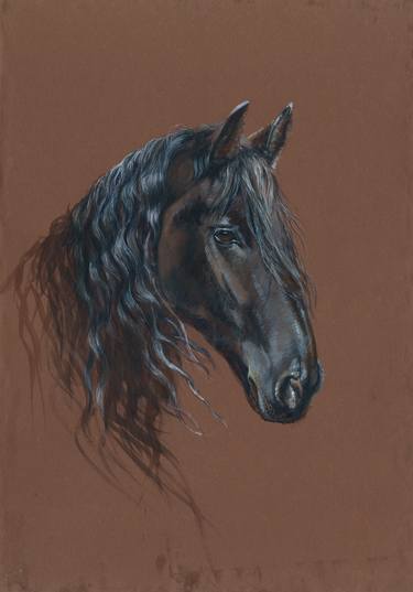 Print of Horse Paintings by Valentyn Orikhovskyi